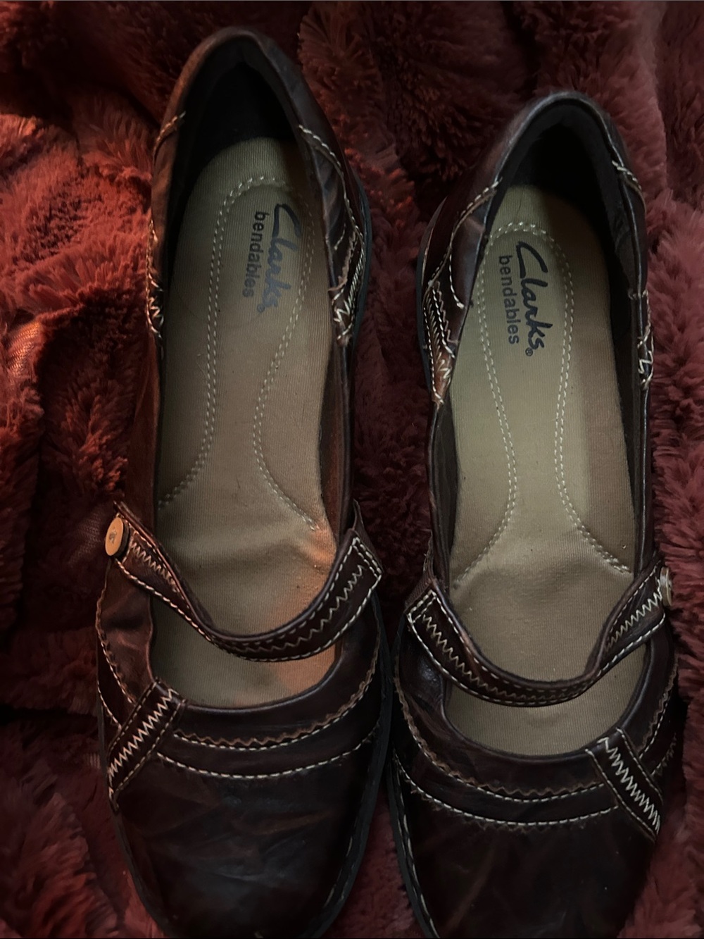 Clarks Bendables Dark Brown Mary Jane Loafers